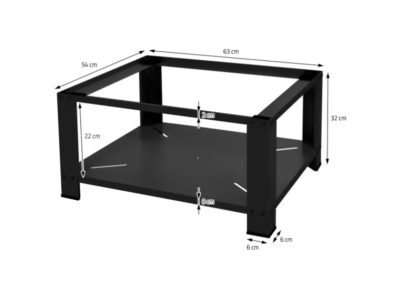 ML-Design Waschmaschinen<Waschmaschinen Untergestell mit Ablage 63x54cm Stahl Schwarz bis 150kg