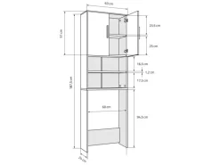 ML-Design Waschmaschinen<Waschmaschinenschrank mit 2 Türen 2 Offenen Fächern Eichenoptik