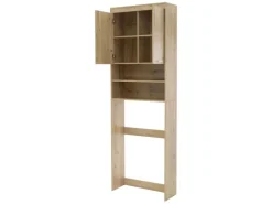 ML-Design Waschmaschinen<Waschmaschinenschrank mit 2 Türen 2 Offenen Fächern Eichenoptik