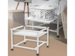 ML-Design Waschmaschinen<Waschmaschinen-Untergestell Ausziehbarer Ablage Weiß 62,5x53,5x45 cm