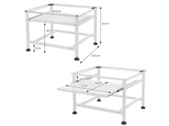 ML-Design Waschmaschinen<Waschmaschinen-Untergestell Ausziehbarer Ablage Weiß 62,5x53,5x45 cm