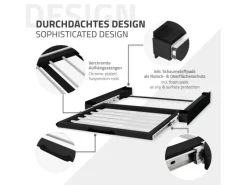 ML-Design Waschmaschinen<Zwischenbaurahmen mit Wäscheleine Stahl 60,5x54,5cm Schwarz