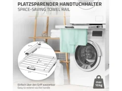 ML-Design Zwischenbaurahmen mit Wäscheleine 60,5x54,5cm Weiß für Waschmaschine< Waschmaschinen