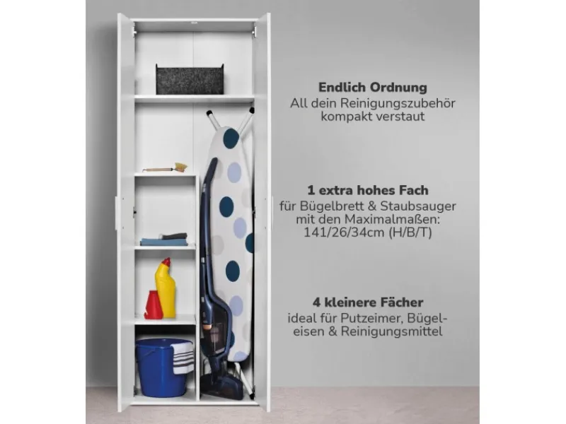 mokebo Besenschrank in Der Lange Haushaltsschrank Putzschrank oder Mehrzweckschrank< Küchenschränke