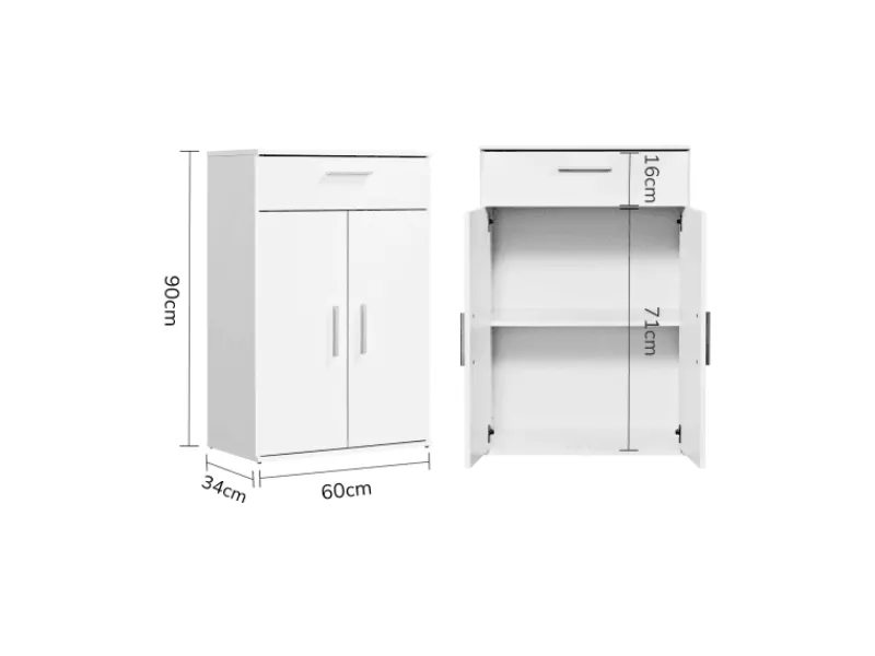 Outlet mokebo Midischrank in Der Praktische Mehrzweckschrank oder Aufbewahrungsschrank Weiß