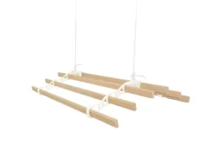 New Monstershop 1.2m Elfenbeinfarbener 6-Latten-Wäscheständer mit Deckenrollen