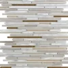 Küchenrückwände<Mosaikmatte Glas & Aluminium Brown & Beige & Silver 30 cm x 30 cm