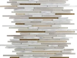 Küchenrückwände<Mosaikmatte Glas & Aluminium Brown & Beige & Silver 30 cm x 30 cm