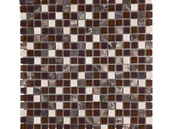 Küchenrückwände<Mosaikmatte Glas Naturstein Beach 30 cm x 30 cm