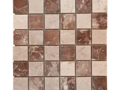 Küchenrückwände<Mosaikmatte Naturstein Verona Rosso Crema 30 cm x 30 cm