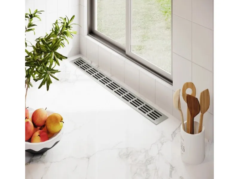 New MS Beschläge Lüftungsgitter 60 x 800 mm Alu Silber F1 Eloxiert Belüftungsgitter
