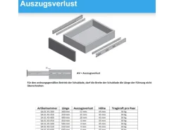 Küchenschränke<MS Beschläge Schubladenauszug 1 Paar SoftClose 400 mm 30 KG Schiene