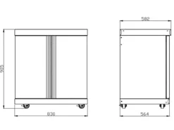 MyOutDoorKitchen Modul mit Schrank Black Collection< Kücheninseln