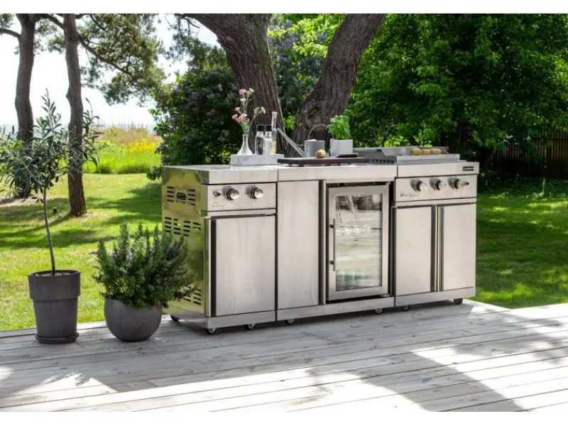 MyOutDoorKitchen Kühlschränke<Modul mit Kühlschrank und Aufbewahrungsschrank Stainless Collection