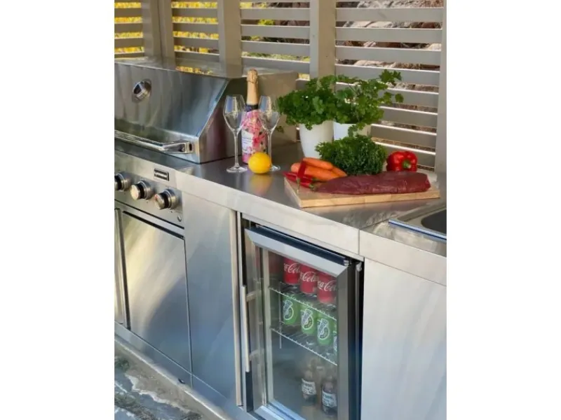 MyOutDoorKitchen Kühlschränke<Modul mit Kühlschrank und Aufbewahrungsschrank Stainless Collection