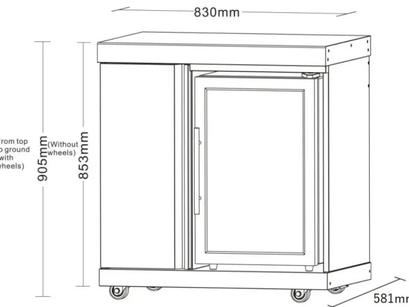 MyOutDoorKitchen Kühlschränke<Modul mit Kühlschrank und Aufbewahrungsschrank Stainless Collection