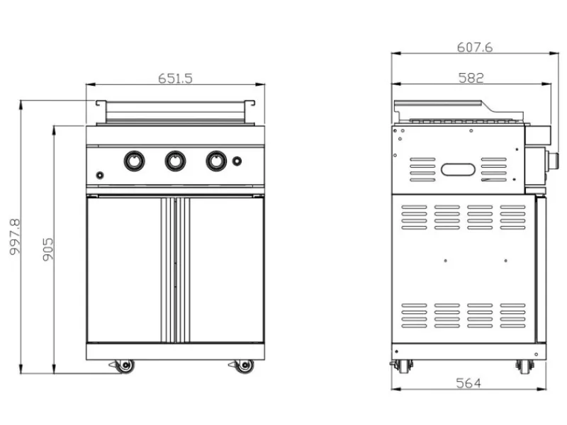 MyOutDoorKitchen Teppanyaki Modul Black Collection< Pfannen
