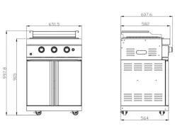 MyOutDoorKitchen Teppanyaki Modul Stainless Collection< Pfannen|Kochfelder