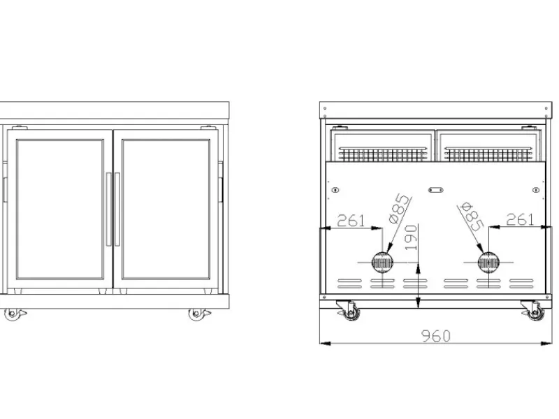 Hot MyOutDoorKitchen Zweitüriger Modul-Kühlschrank Stainless Collection