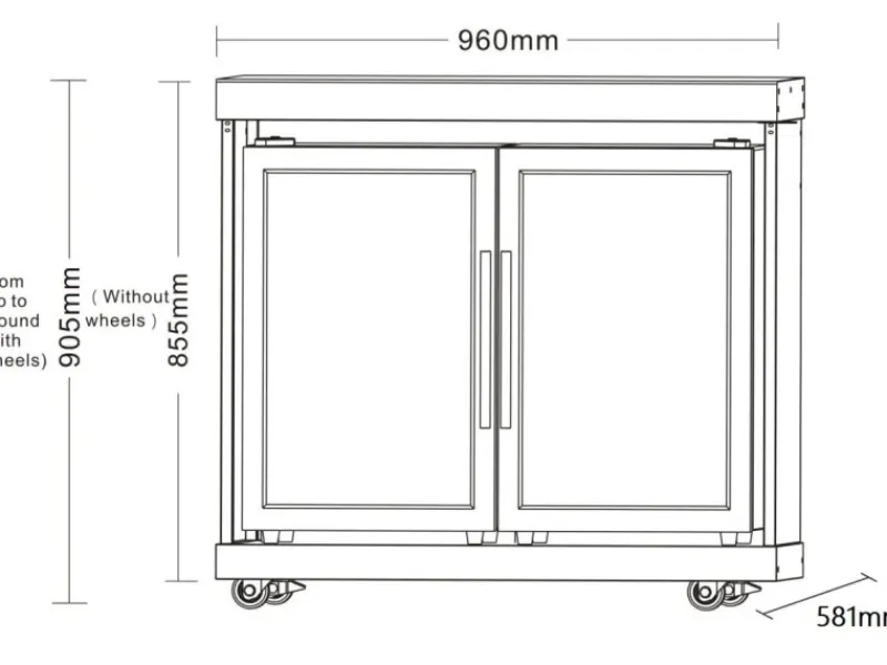 MyOutDoorKitchen Zweitüriger Modul-Kühlschrank Black Collection< Kühlschränke|Einbauküchen