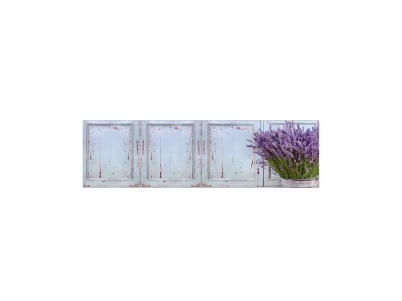 New MySpotti Küchenrückwand Profix Cucina Vintage Lavendel 210 x 60 cm Lila-Weiß