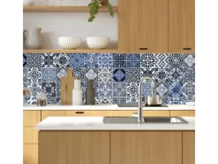 Küchenrückwände<MySpotti Küchenrückwand Profix Cucina Stefano Fliese 210 x 60 cm Blau-Weiß