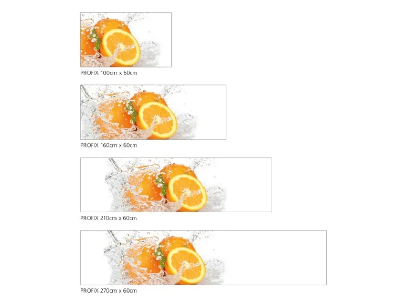 Küchenrückwände<MySpotti Küchenrückwand Profix Cucina Aqua 100 x 60 cm Gelb-Orange-Weiß