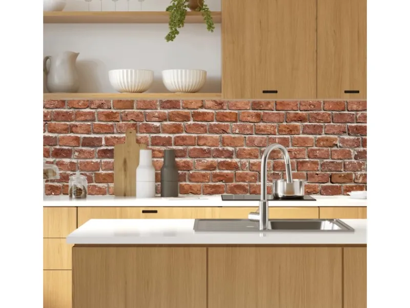 Küchenrückwände<MySpotti Küchenrückwand Profix Cucina Brick Wall 100 cm x 60 cm Ziegelrot