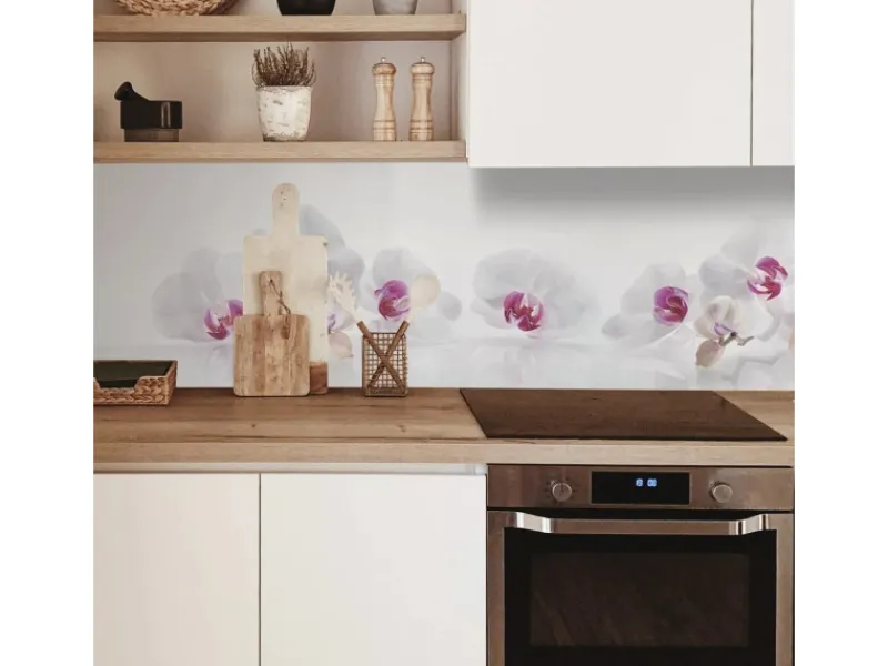 MySpotti Küchenrückwand Profix Cucina Orchidee 270 x 60 cm Lila-Weiß< Küchenrückwände