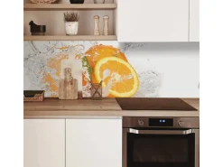 MySpotti Küchenrückwand Profix Cucina Aqua Orange 160 x 60 cm Weiß-Orange< Küchenrückwände