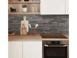 MySpotti Küchenrückwand Profix Cucina Black Bricks 270 x 60 cm Steingrau