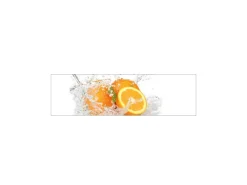 MySpotti Küchenrückwand Profix Cucina Aqua-Orange 210 x 60 cm Glasklar< Küchenrückwände
