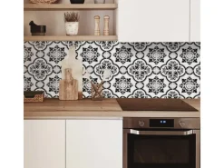 MySpotti Küchenrückwand Profix Cucina Elena Fliesen 160 x 60 cm Weiß-Schwarz< Küchenrückwände