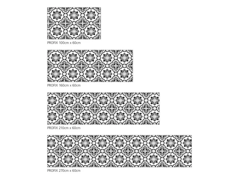 Küchenrückwände<MySpotti Küchenrückwand Profix Cucina Elena Fliese 210 x 60 cm Schwarz-Weiß