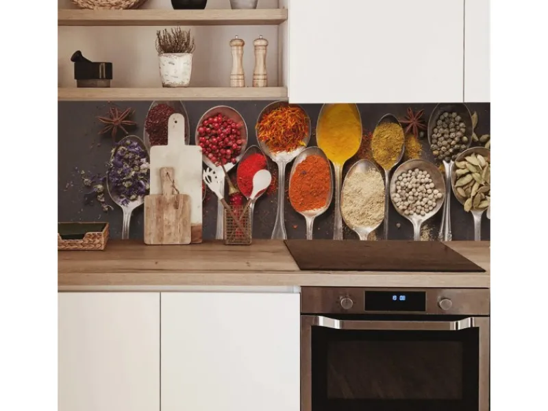 MySpotti Küchenrückwand Profix Cucina Piccante 100 x 60 cm Rot-Braun-Bunt< Küchenrückwände