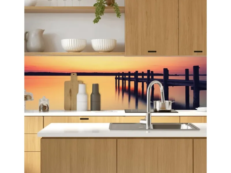 Küchenrückwände|Herde<MySpotti Küchenrückwand Profix Cucina Seepanorama 270 x 60 cm Abendstimmung