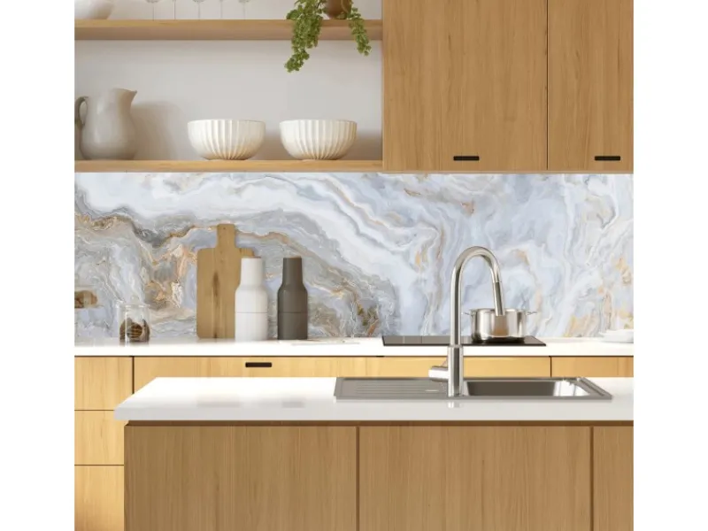 Küchenrückwände<MySpotti Küchenrückwand Profix Cucina Stig 210 x 60 cm Grau Marmoriert