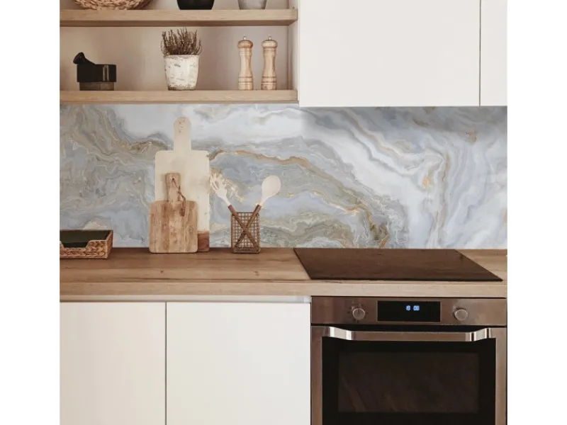 Küchenrückwände<MySpotti Küchenrückwand Profix Cucina Stig 210 x 60 cm Grau Marmoriert