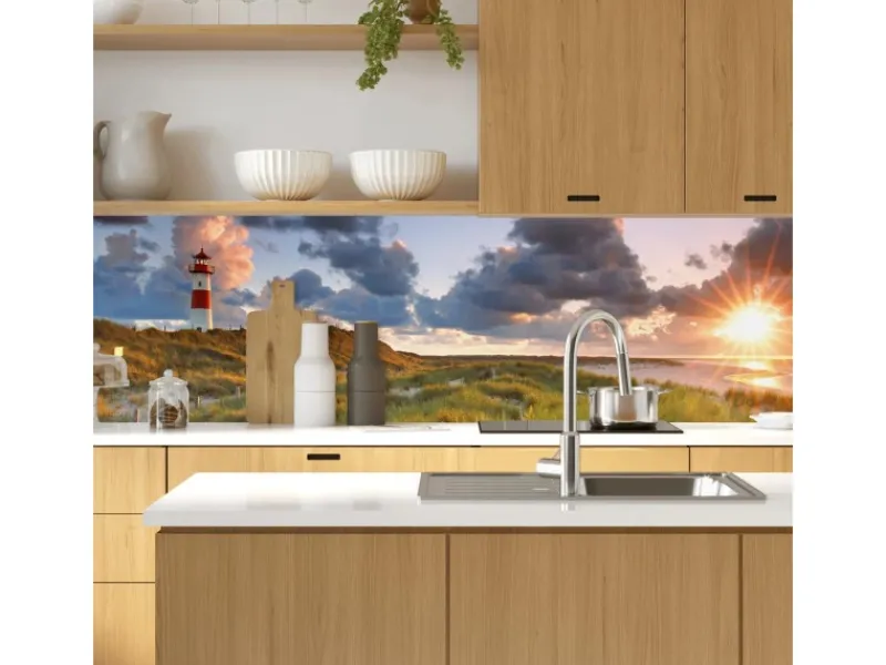 Sale MySpotti Küchenrückwand Profix Cucina Leuchtturmpanorama 160 x 60 cm Sanddüne