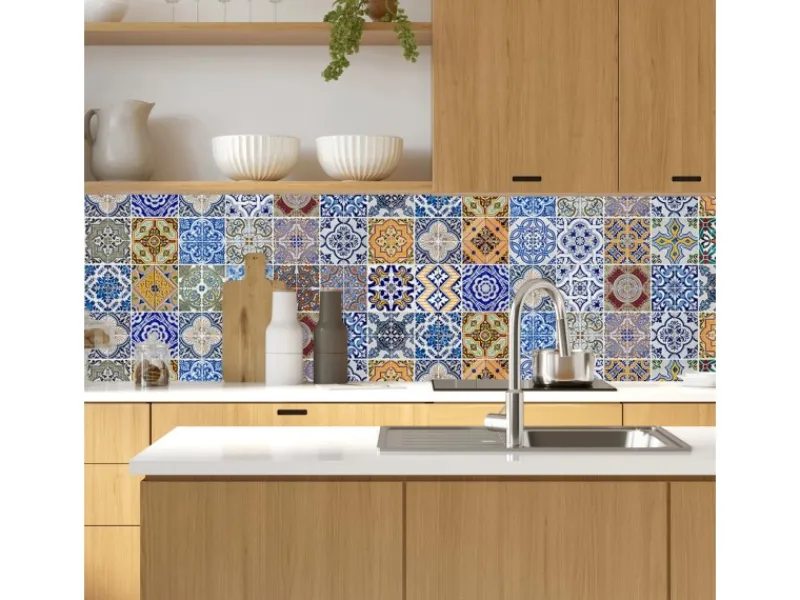 MySpotti Küchenrückwand Profix Cucina Pablo Fliese 270 x 60 cm Bunt Pastell< Küchenrückwände