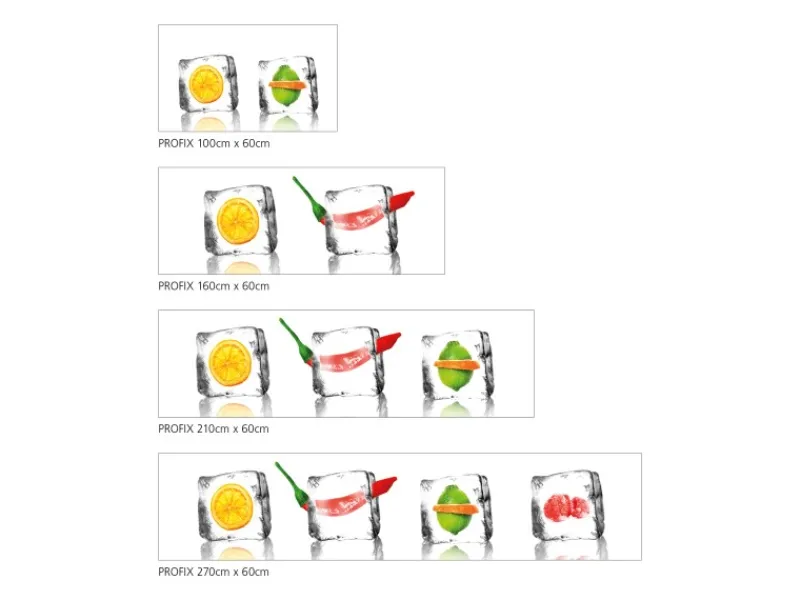 Küchenrückwände<MySpotti Küchenrückwand Profix Cucina Eisfrüchte 100 x 60 cm Kristallklar