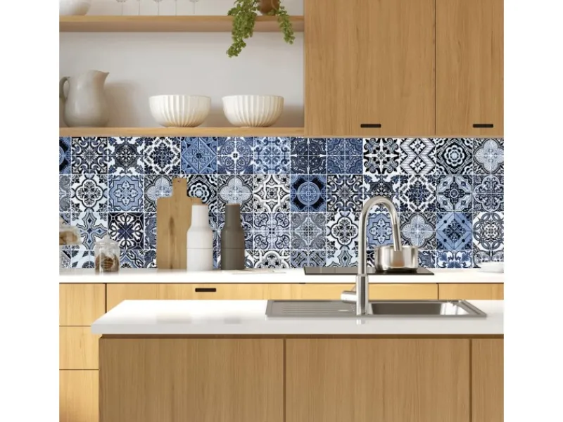MySpotti Küchenrückwand Profix Cucina Stefano 160 x 60 cm Stein Weiß-Blaugrau< Küchenrückwände
