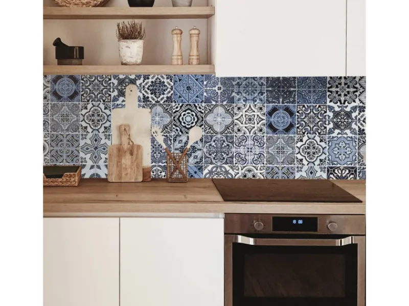 MySpotti Küchenrückwand Profix Cucina Stefano 160 x 60 cm Stein Weiß-Blaugrau< Küchenrückwände