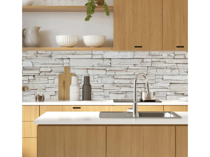 Online MySpotti Küchenrückwand Profix Cucina Rocky Wall 100 x 60 cm Steinweiß