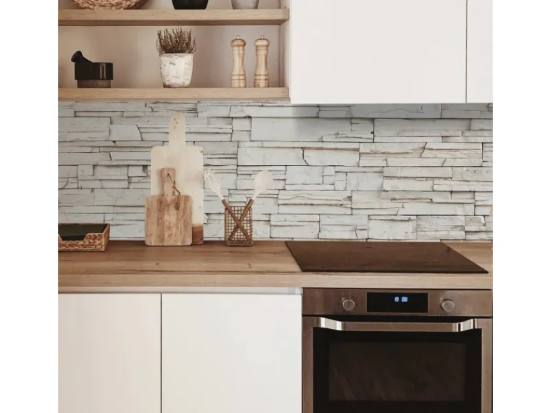 Online MySpotti Küchenrückwand Profix Cucina Rocky Wall 100 x 60 cm Steinweiß