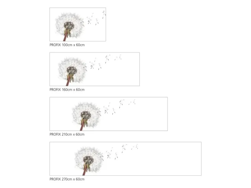 Outlet MySpotti Küchenrückwand Profix Cucina Dandelion 270 x 60 cm Weiß-Grau