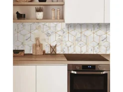 MySpotti Küchenrückwand Profix Cucina Nicole 100 x 60 cm Gold-Weiß