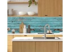 MySpotti Küchenrückwand Profix Cucina Ernest Holz 100 x 60 cm Cyan< Küchenrückwände