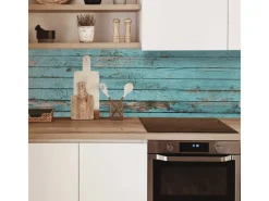 MySpotti Küchenrückwand Profix Cucina Ernest Holz 100 x 60 cm Cyan< Küchenrückwände