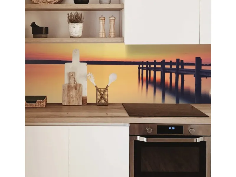 MySpotti Küchenrückwand Profix Cucina Seepanorama 210 x 60 cm Abendsonne< Küchenrückwände